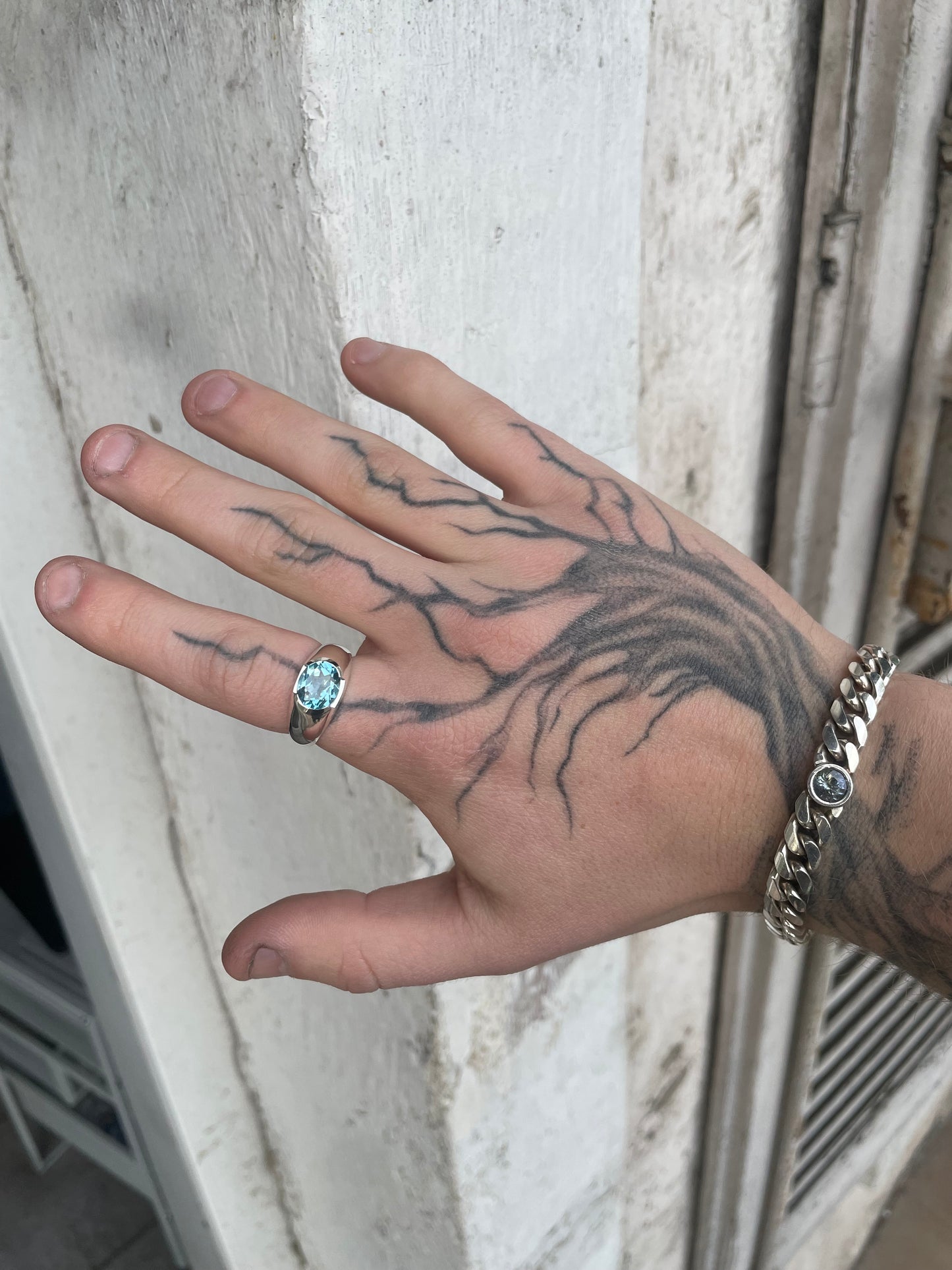 Bague Opale, Topaze ou Améthyste en demi clos