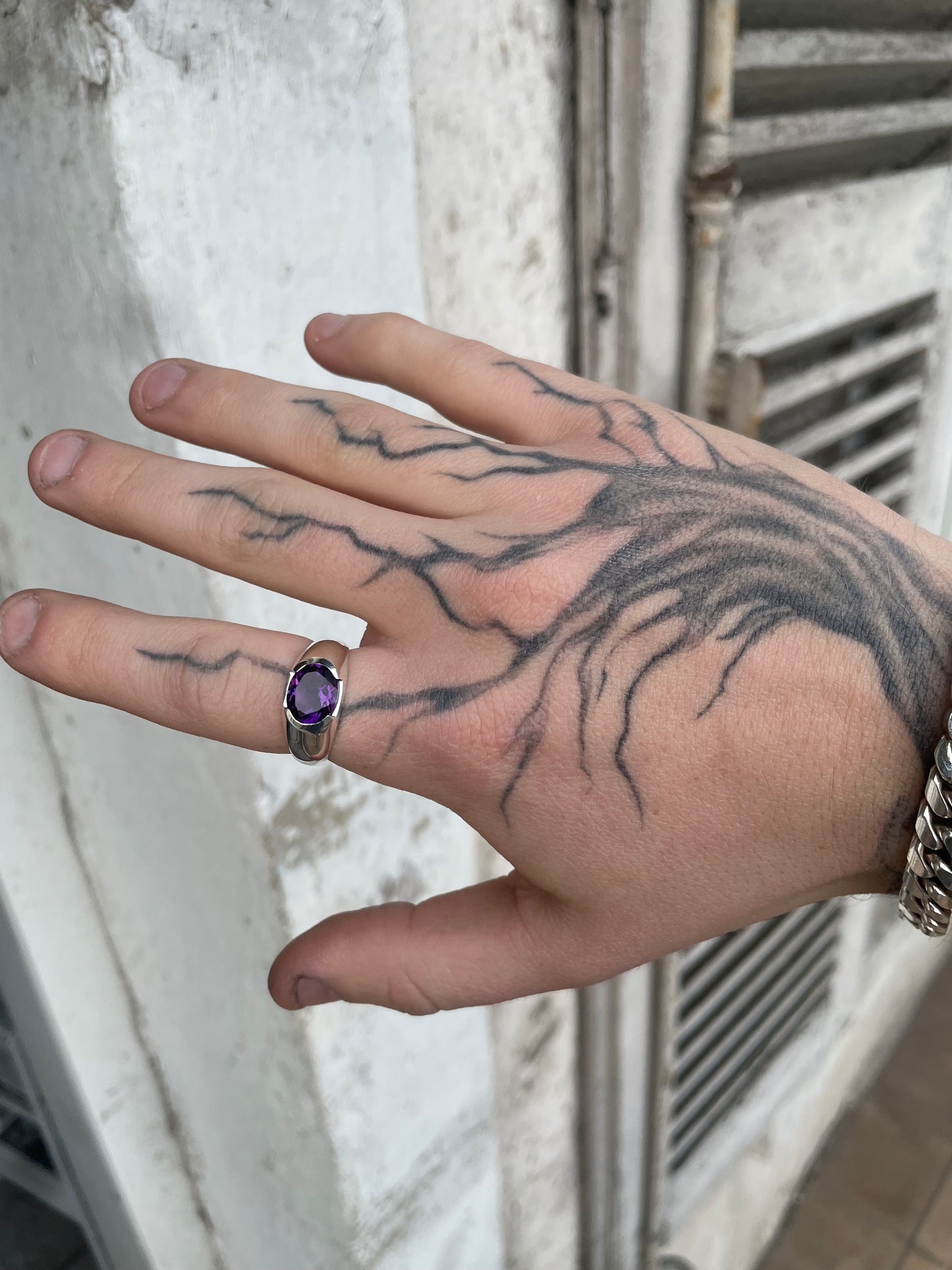 Bague Opale, Topaze ou Améthyste en demi clos