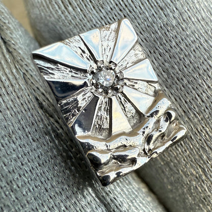 Boucle d’oreille Soleil saphir
