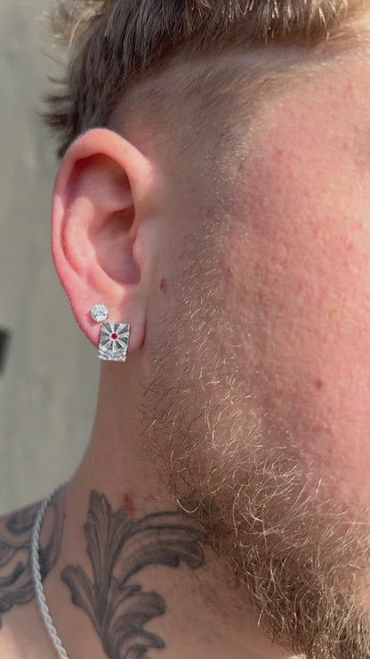 Boucle d’oreille Soleil saphir